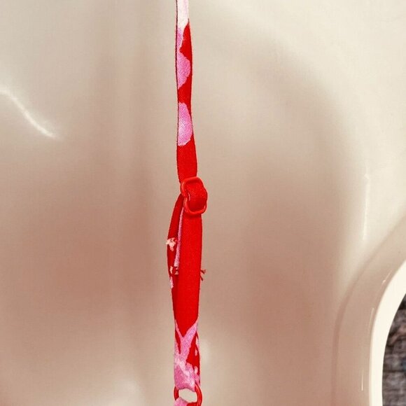 WAYF Halter Top Tank Size XL Tie Front Red Pink Flowers Summer Vacation New - Picture 6 of 11